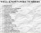 Well know port number assignments